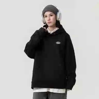 大卫贝肯 美式复古简约字母印花休闲宽松重磅百搭舒适连帽套头卫衣 男女同款