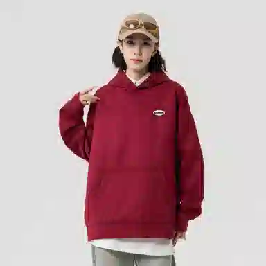 大卫贝肯 美式复古简约字母印花休闲宽松重磅百搭舒适连帽套头卫衣 男女同款