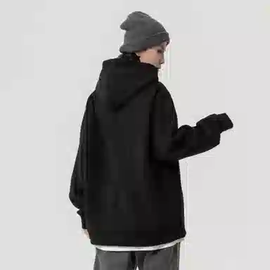 大卫贝肯 美式复古简约字母印花休闲宽松重磅百搭舒适连帽套头卫衣 男女同款