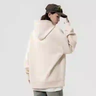 大卫贝肯 美式复古简约字母印花休闲宽松重磅百搭舒适连帽套头卫衣 男女同款