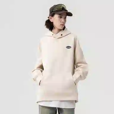 大卫贝肯 美式复古简约字母印花休闲宽松重磅百搭舒适连帽套头卫衣 男女同款