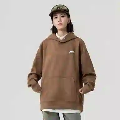 大卫贝肯 美式复古简约字母印花休闲宽松重磅百搭舒适连帽套头卫衣 男女同款