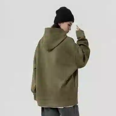 大卫贝肯 美式复古简约字母印花休闲宽松重磅百搭舒适连帽套头卫衣 男女同款