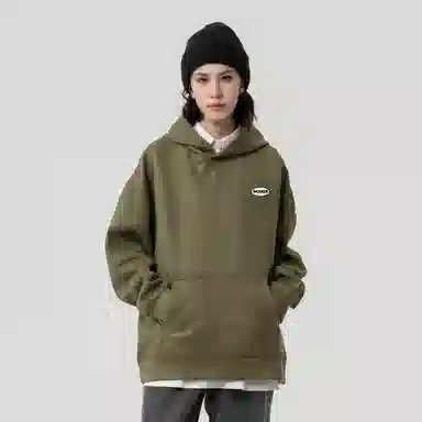 大卫贝肯 美式复古简约字母印花休闲宽松重磅百搭舒适连帽套头卫衣 男女同款