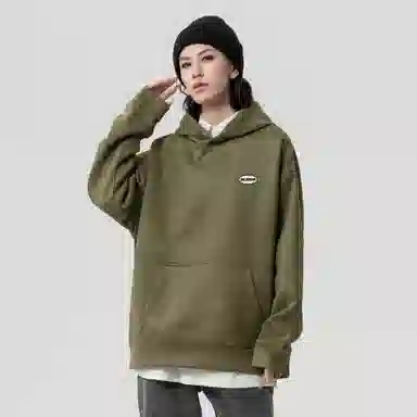 大卫贝肯 美式复古简约字母印花休闲宽松重磅百搭舒适连帽套头卫衣 男女同款