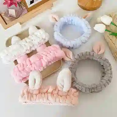 简应舒 洁面工具毛绒可爱发箍洗脸专用敷面膜用秋冬洗漱头套 法兰绒 发带 女款