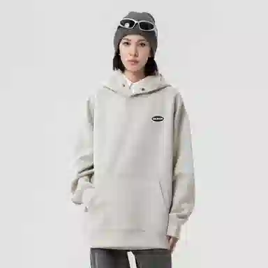 大卫贝肯 美式复古简约字母印花休闲宽松重磅百搭舒适连帽套头卫衣 男女同款