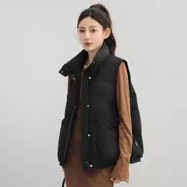 鸭鸭 时尚机能风工装宽松保暖立领百搭羽绒服 男女同款