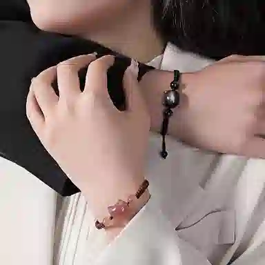 【大富大贵】 镯瑾 招财纳福猫咪平安扣转运珠 吉祥如意无限#好运新中式国潮诸事顺利运气爆棚手饰 琉璃 手链 男女同款情侣款