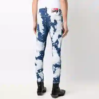 DSQUARED2 SS22 Bleached Paint Effect Jeans