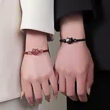 【大富大贵】 镯瑾 招财纳福猫咪平安扣转运珠 吉祥如意无限#好运新中式国潮诸事顺利运气爆棚手饰 琉璃 手链 男女同款情侣款