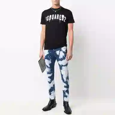 DSQUARED2 SS22 Bleached Paint Effect Jeans