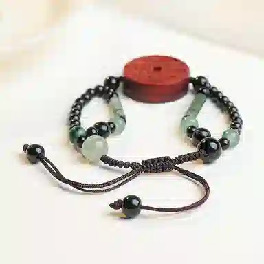 木盛缘 高油高密木山鬼花钱文玩 血檀 手链 男女同款情侣款