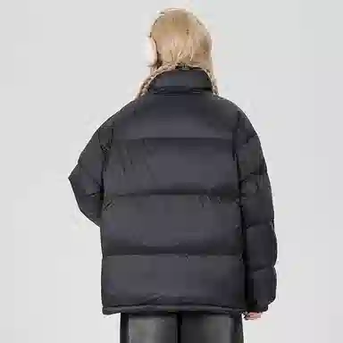 鸭鸭 新年战袍简约加厚保暖休闲宽松套头无性别连帽暗黑羽绒服 男女同款