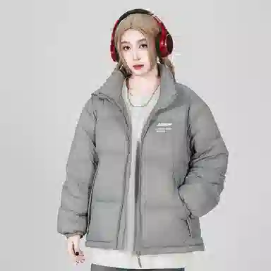 鸭鸭 新年战袍简约加厚保暖休闲宽松套头无性别连帽暗黑羽绒服 男女同款