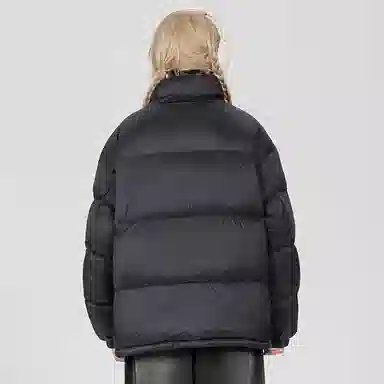 鸭鸭 新年战袍简约加厚保暖休闲宽松套头无性别连帽暗黑羽绒服 男女同款