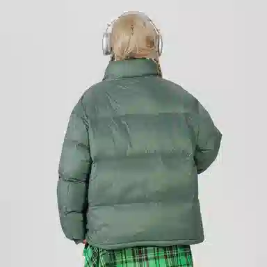 鸭鸭 新年战袍简约加厚保暖休闲宽松套头无性别连帽暗黑羽绒服 男女同款