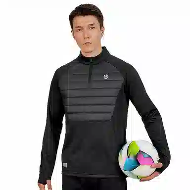 李质造 半拉链半棉长袖训练服健身衣 男款