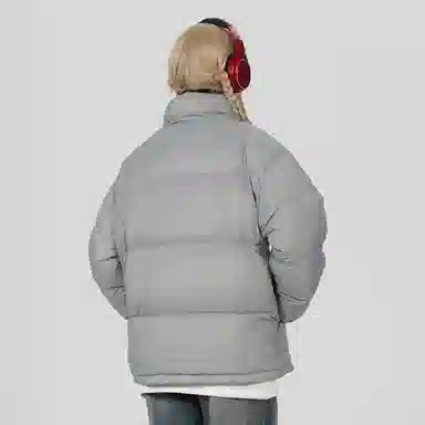 鸭鸭 新年战袍简约加厚保暖休闲宽松套头无性别连帽暗黑羽绒服 男女同款