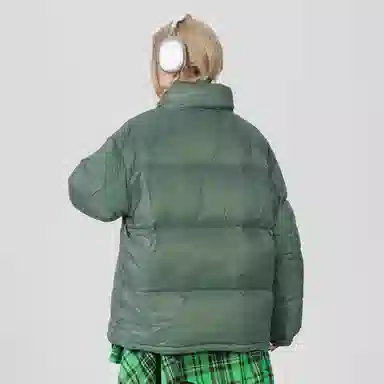 鸭鸭 新年战袍简约加厚保暖休闲宽松套头无性别连帽暗黑羽绒服 男女同款