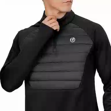 李质造 半拉链半棉长袖训练服健身衣 男款