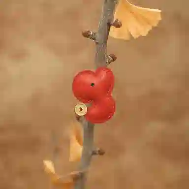 后鸟 【有蛇有得 】包包挂饰品配饰吊饰新中式可爱呆萌复古真皮小众本命年原创简约单优雅创意手工红色棕色 羊皮 挂件 男女同款情侣款