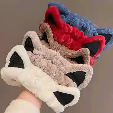 简应舒 敷面膜专用束洗脸可爱卡通 毛绒 发带 女款