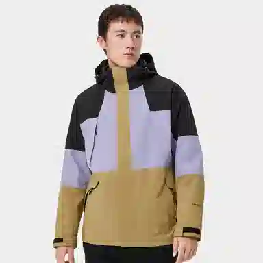 熊猫 抓绒内胆山系拼色户外三合一冲锋衣 男款