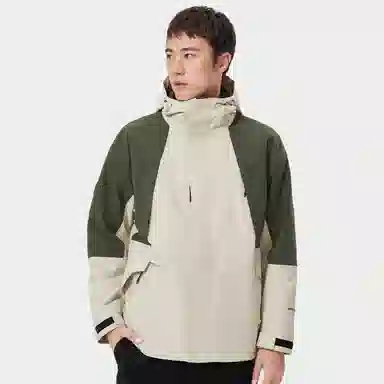 熊猫 抓绒内胆山系拼色户外三合一冲锋衣 男款