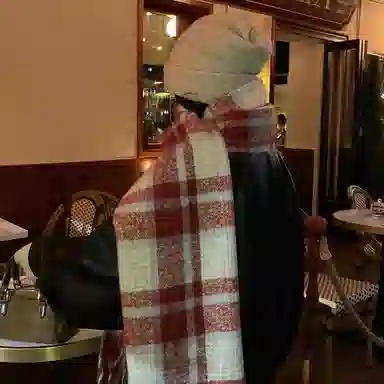 心水好物 韩系保暖针织加大加厚百搭格纹流苏 绒线围巾 男女同款情侣款