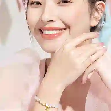 陌阡雪 新中式桃花福牌小众国潮福牌轻奢国风百搭#好运 玻璃猫眼 玉石手串 男女同款情侣款
