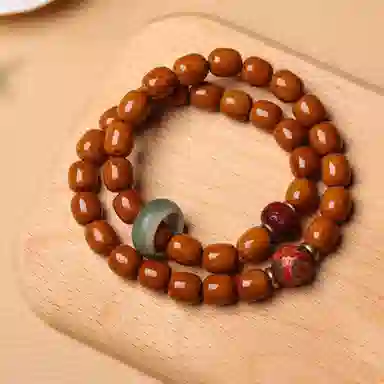 書卓 天时地利 双圈玛瑙盘串 国风绕指柔盘玩 佩戴佛珠好运 手工打磨 紫金鼠 菩提类手串 男女同款情侣款