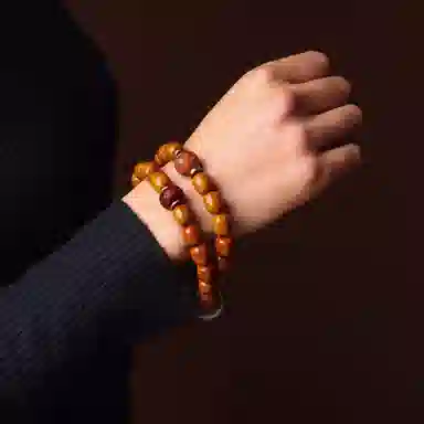 書卓 天时地利 双圈玛瑙盘串 国风绕指柔盘玩 佩戴佛珠好运 手工打磨 紫金鼠 菩提类手串 男女同款情侣款