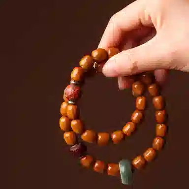 書卓 天时地利 双圈玛瑙盘串 国风绕指柔盘玩 佩戴佛珠好运 手工打磨 紫金鼠 菩提类手串 男女同款情侣款