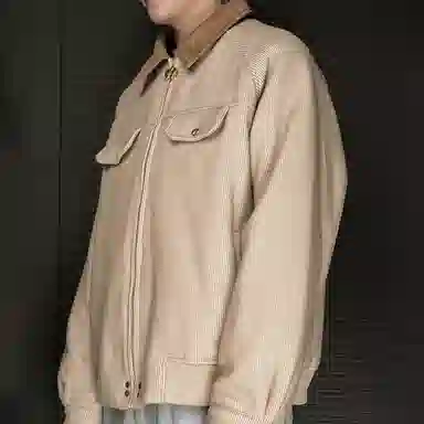 GALLIANO LANDOR Wool Corduroy Zip Jacket Khaki