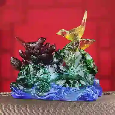 媚之吻 蛇年吉祥物生肖属狗 喜事连连吉祥 琉璃 摆件雕件 男女同款情侣款