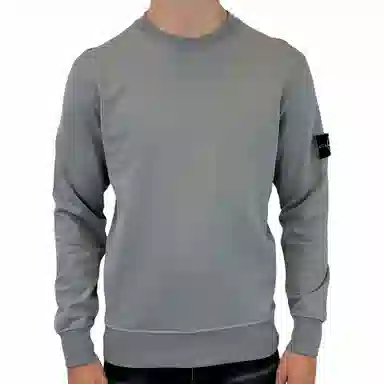 Stone Island Logo Patch Crewneck Sweatshirt Grey Green
