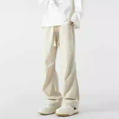 敦煌博物馆 山系户外徒步织带抽绳机能风伐木裤铆钉褶皱设计感宽松直筒百搭大码休闲裤 男女同款