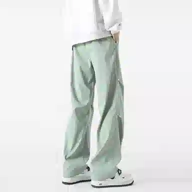 敦煌博物馆 山系户外徒步织带抽绳机能风伐木裤铆钉褶皱设计感宽松直筒百搭大码休闲裤 男女同款