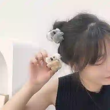 零界 呆萌考拉 立体毛绒趣味卡通 可夹书包 刘海夹子 创意时尚百搭边夹 布艺 发夹 女款