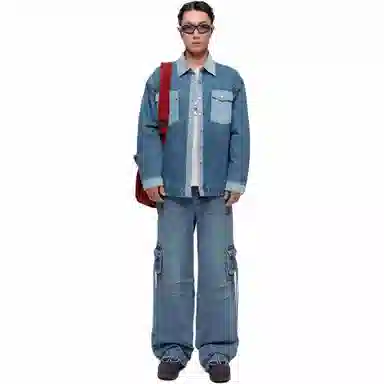 NO ONE ELSE Retro Colorblock Cotton Jacket