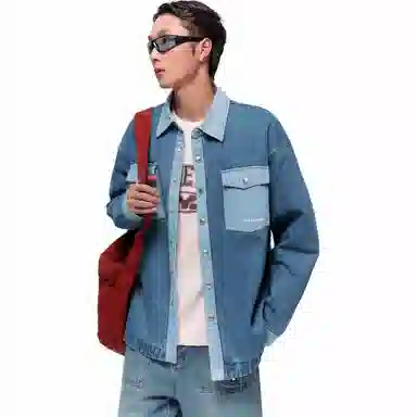 NO ONE ELSE Retro Colorblock Cotton Jacket