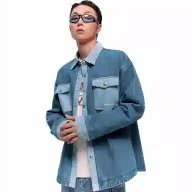 NO ONE ELSE Retro Colorblock Cotton Jacket