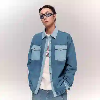 NO ONE ELSE Retro Colorblock Cotton Jacket
