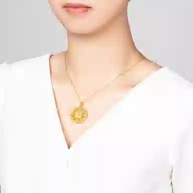 贝戈丽丝 国潮新中式福气满满八宝罗盘镂空锁骨链 招财纳福复古转运珠 合金 项链 男女同款情侣款