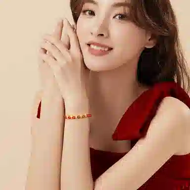 【生肖蛇年】中国黄金 珍·尚银 五福萌蛇手饰 本命年招财转运 精致简约设计 国潮新中式金首饰 足金 一口价 黄金手串 女款 惊喜表白礼 物