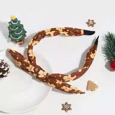 彤彤兔 蝴蝶结雪花印花布艺 布料 发箍 女款