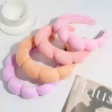 彤彤兔 百搭简约小清新云朵海绵 时尚高颅顶压发 绒布 发箍 女款