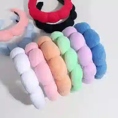 彤彤兔 百搭简约小清新云朵海绵 时尚高颅顶压发 绒布 发箍 女款