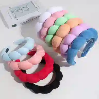 彤彤兔 百搭简约小清新云朵海绵 时尚高颅顶压发 绒布 发箍 女款